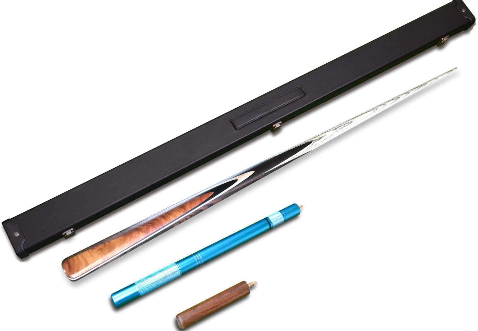 LPC Handmade 1 Piece Ash Shaft Snooker Cue Set with Extensions and Deluxe Hard Case