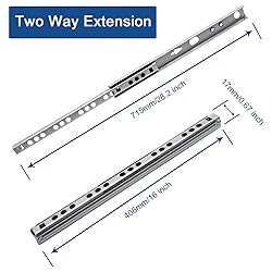 Suiwotin 16 Inch Drawer Slides, Metal Drawer