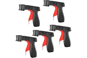 5 Piece Spray Paint Gun, Plastic Spray Paint Handle with Full Grip Trigger, Instantly Converts Cans to Guns.