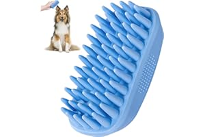 JENSEITS Dog Bath Brush,Rubber Dog Shampoo Grooming Brush, Silicone Shower Wash Curry Brush, Pet Scrubber for Short Long Haired Dogs Cats Massage Comb, Soft Shedding Bathing Brush Removes Loose & Shed Fur