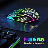 VersionTECH Gaming Mouse 3600 DPI 7-Color RGB 6 Programmable Buttons view 5