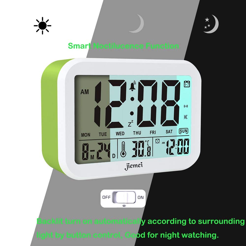 jiemei Digital Alarm Clock, Talking Alarm Clocks for Kids and Adults