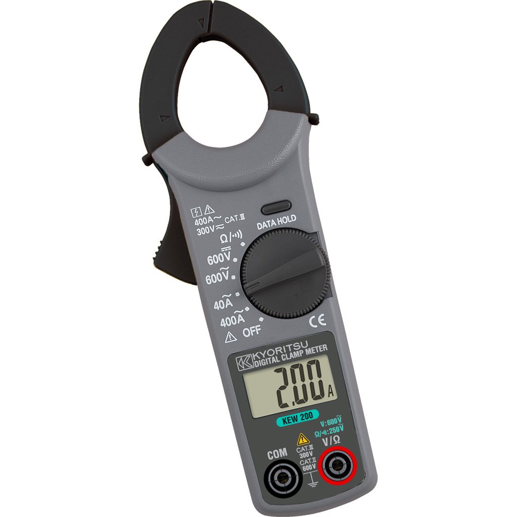 VEMER VE753200 model KEW 200 Kyoritsu KEW 200 Compact Digital Ammeter Pliers for Measuring AC Currents, AC/DC Voltages, Resistance, Continuousness, Grey