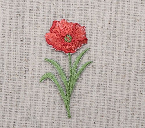 Poppies - Red - Poppy Flower - Small Single - Iron on Applique/Embroidered Patch