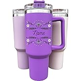 Personalized 40oz Tumbler With Handle Lid and Straw, Christmas gifts, Bridesmaid Gifts, Birthday Gift for Her, Corporate Custom Logo