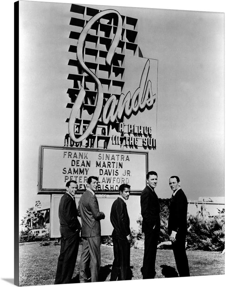 GREATBIGCANVAS Ocean's Eleven, Frank Sinatra, Dean Canvas Wall Art Print, Home Decor Artwork, 16"x20"x1.5"