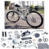 YaeCCC Bicycle Motor Kit 80cc 2 Stroke Motor Engine Mountain Bike Upgrade Kit Gas for Motorized Bicycle Bike Kits Silver