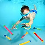 SULOLI Diving Pool Toys Set 5 Dive Sticks 4 Toypedo Bandits 4 Rings Kids view 3