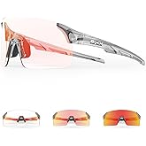SCVCN Photochromic Cycling Glasses Frameless Sports sunglasses for Men Women - Ideal For Baseball, Bike, Golf, Running