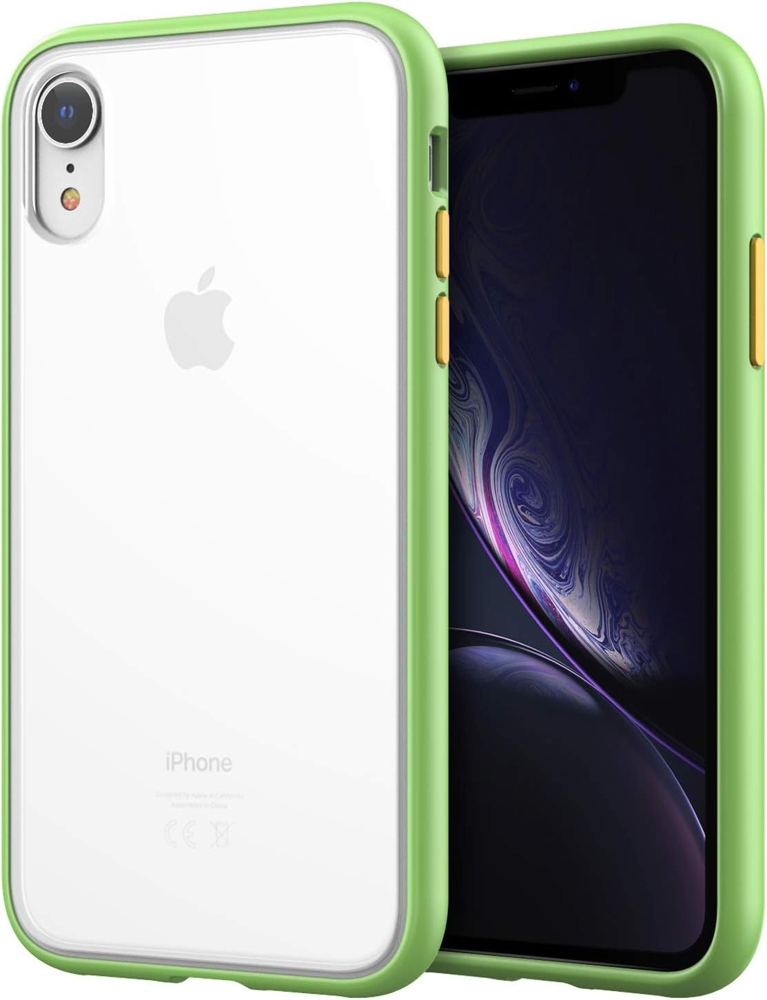 iPhone XR Case, Poly-Chromatic Independent Button Matte Finish Back.Shockproof Protective Anti Scratch Cover Case Designed for iPhone XR (Matcha Green)