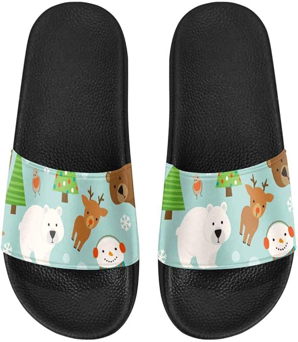 Amazon.com | INTERESTPRINT Comfortable Women's Shower Pool Slippers US6~US12 Merry Christmas 
