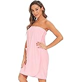 Orrpally Women Shower Wrap Robe Bath Body Towel Wrap Spa Bathrobe Adjustable Snap Closure