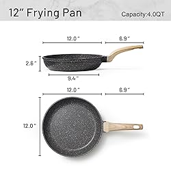 CAROTE Non Stick Frying Pans,Nonstick Granite Fry