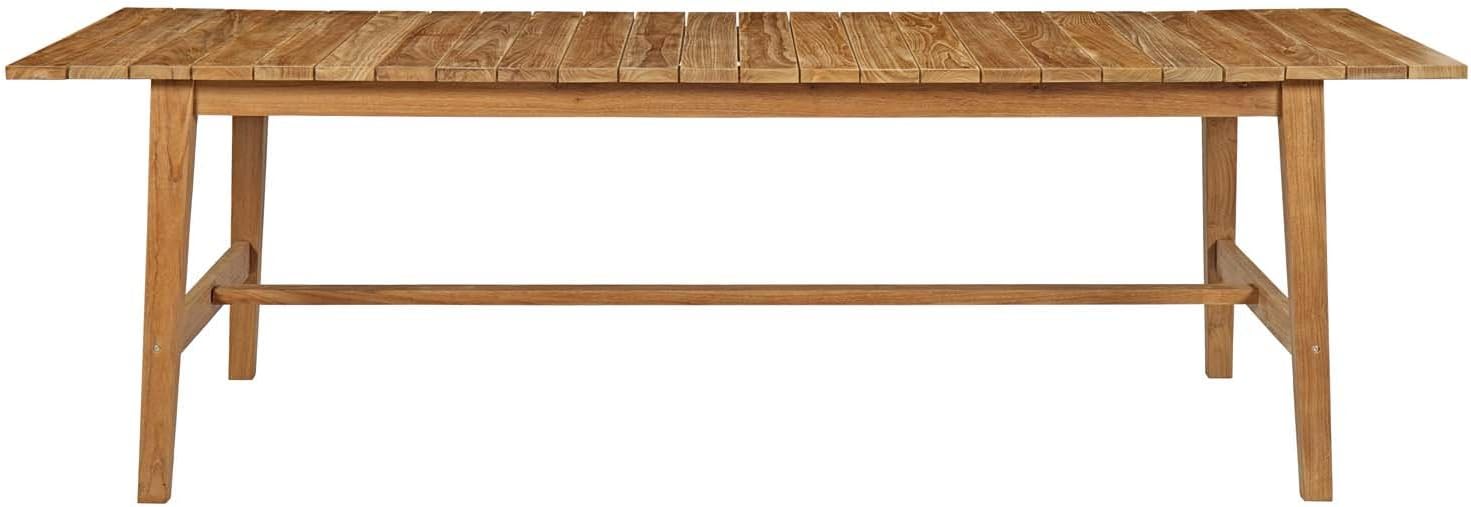 Modway Dorset Teak Wood Outdoor Patio 98.5" Dining Table in Natural : Garden & Outdoor
