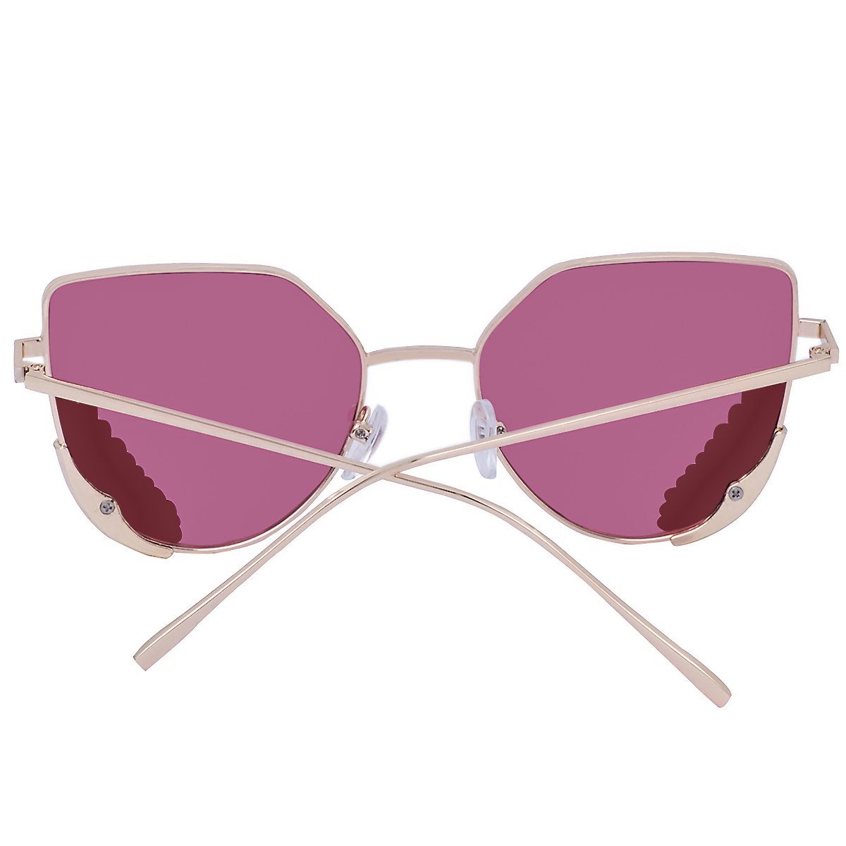 WISH CLUB Women Cat Eye Sunglasses Fashion Designer Transparent UV 400 Stylish Modern Party Glasses (Light Pink)