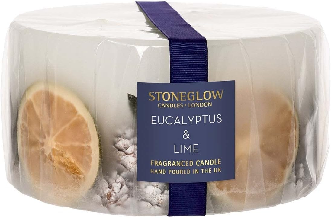 Stoneglow Seasonal - Eucalyptus & Lime 3-Wick Pillar 3-Candle