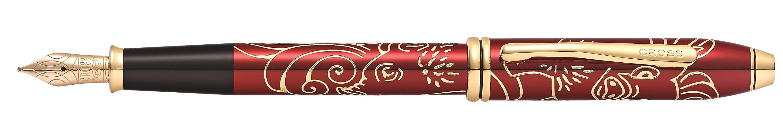 Cross Zodiac Series Year Of The Pig 2019 Medium Thickness Fountain Pen - Translucent Red Lacquer