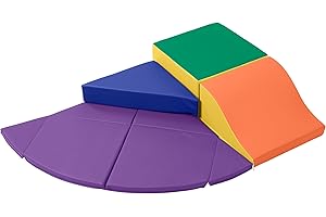 ECR4Kids SoftZone Junior Adventurer's Summit Slide, Corner Climber, Assorted, 4-Piece