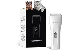 TILEON Dog Grooming Cilppers,Handy & Powerful Pet Electric Hair Trimmer Kits Waterproof Cordless Rechargeable Grooming Shavers for Small Dogs and Cats White