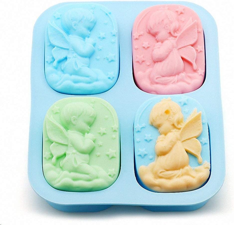 Ángel de jabón molde moldfun Cute Boy y Girl ángeles molde de
