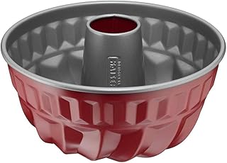Kaiser Classic Plus Gugelhupfform 22 cm, Gugelhupf Backform rund rot, Kuchenform antihaftbeschichtet, gleichmäßige Wärmeverteilung