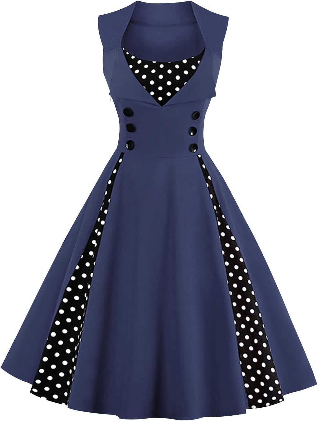 KILLREAL Women's Polka Dot Retro Vintage Style Cocktail Party Swing Dresses