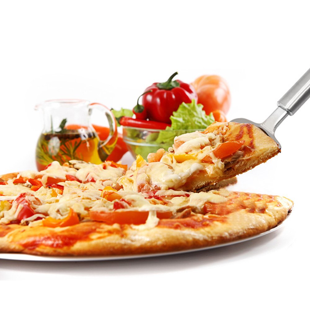 MZCH Stainless Steel Kitchen Utensil Tools and Gadgets Set - Cake cutter, Pizza Cutter Wheel, Cheese Slicer Cutter, Cheese Knife (Set of 4)