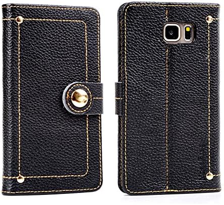 Note5 Leather Case ,Mossgreg 5 in 1 Genuine Handmade Leather Case for Samsung Galaxy Note5 N920c Case (Note5litchi Black)