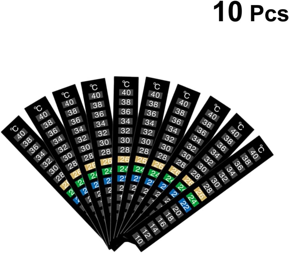 iplusmile Aquarium Stick-on Temperature Strip Fish Tank Water Temperature Sticker Gauge Degree Celsius Display 18℃-34 ℃(10Pcs) - Image 3
