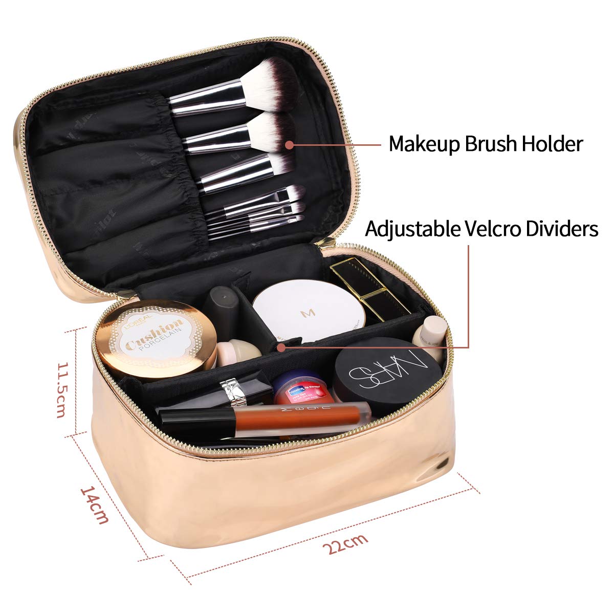 Makeup Bags for Women, Morpilot Portable Travel Cosmetic Bags Organizer with Compartments- Makeup Bag Toiletry Wash Bag Case with Sub-Bottle