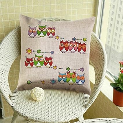 Amazon Com Counted Cross Stitch Kit 40 40cm Pillow Case Colorful