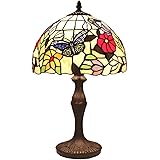 BIEYE L11407 Butterfly Tiffany Style Stained Glass Table Lamp Night Light with 12 inch Wide Handmade Lampshade for…