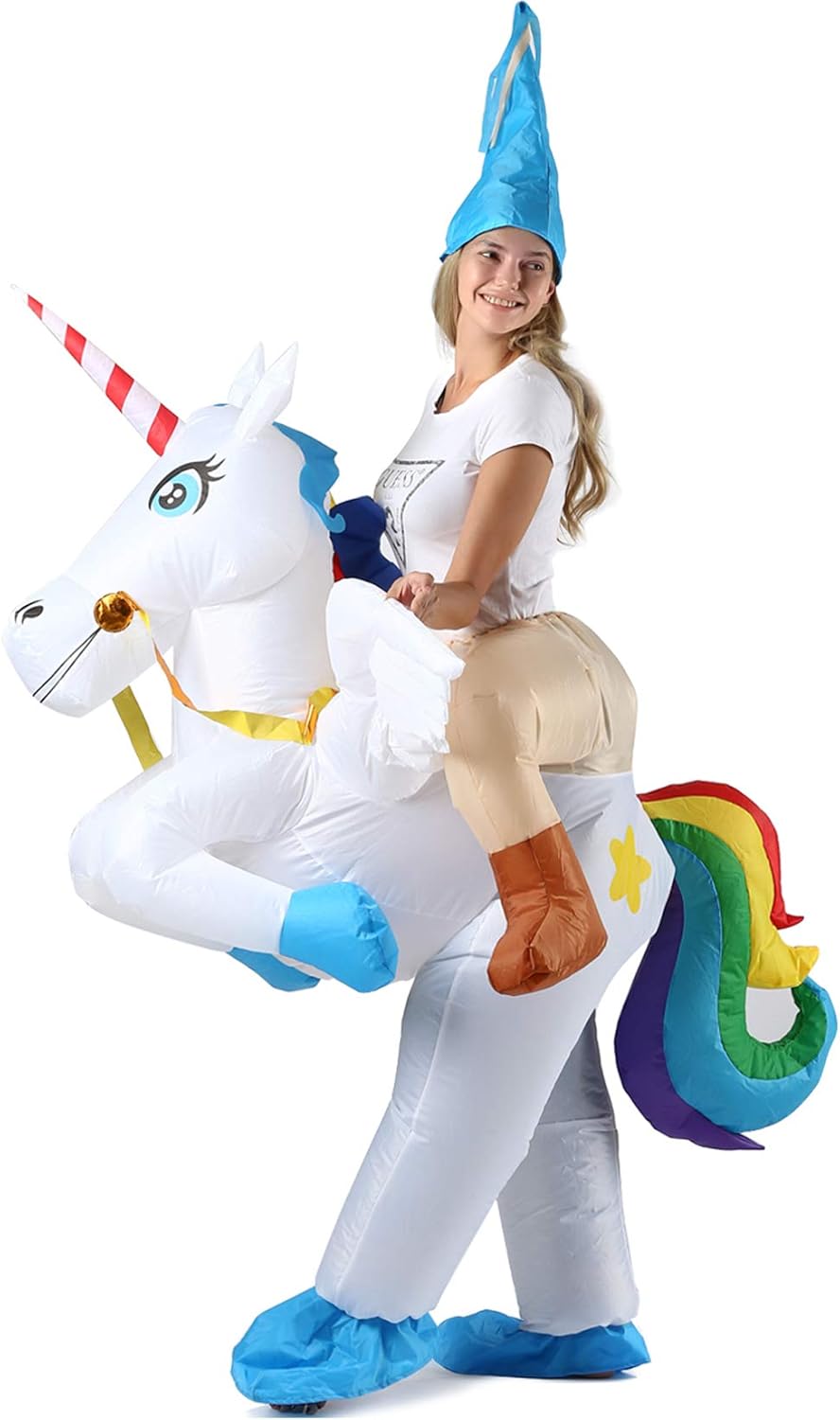 ichwill Inflatable Costume Unicorn Wings Rider, Inflatable Halloween