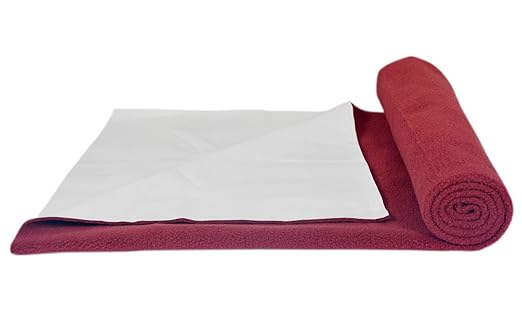 Trance Home Linen Baby Dry Sheets/100% Waterproof/Soft/Crib Protector/Breathable/Underpad -Maroon (Large)