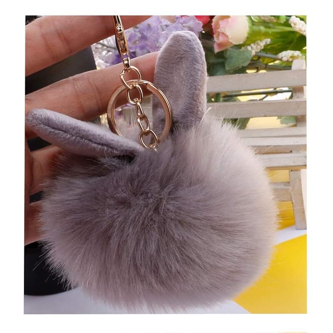 Poms Keychains Pom Pom Key Chain Artificial Fur Ball Keychain Fluffy Accessories Car Bag Charm