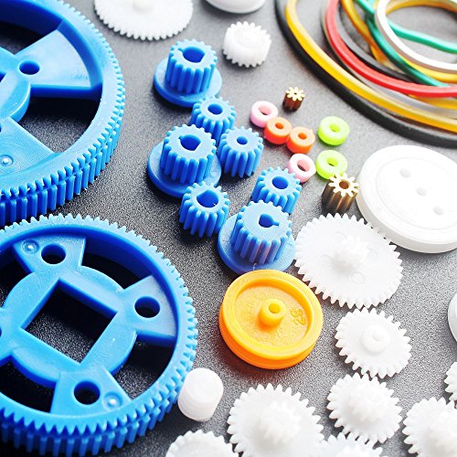 DIKAVS 80Pcs Plastic DIY Robot Gear Kit Gearbox Motor Gear Set for DIY Car Robot