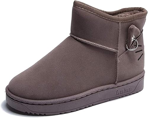 Amazon Godlovefull 猫 裏起毛 ムートンブーツ レディース スノーブーツ ショート丈 ウィンターブーツ スエード 冬用雪靴 防水 暖かい 滑り止め 疲れにくい 安定感 美脚 もこもこ 雨雪 通勤 通学 防寒グッズ ブーツ ブーティ