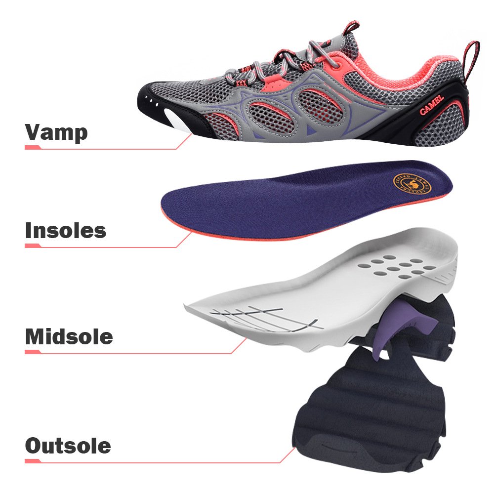 Camel Men/Women Hiking Shoes Lightweight Non-Slip Mesh Boots Trail Running Sneaker 8US 39 Grey/Pink