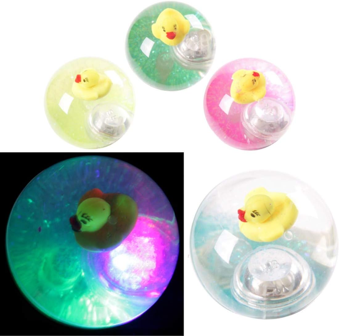 UNGNOWN Fun Kids Flashing Rubber Bouncy Ball-Duck, Multi, Height Width Depth 6.5cm