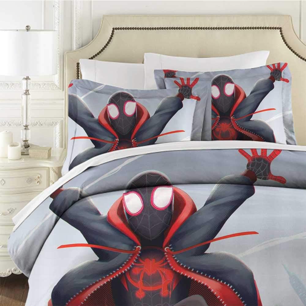 Amazon Com Mvntoo 3pcs Bedding Set Spiderman Miles Morales New Art R9 90x90 Inch Twin Full King Bed Home Kitchen