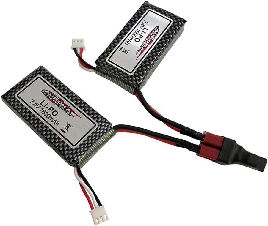 TwoCC Remote Control Car Toy, Dual Battery Connector + Two Batteries + USB Cable + Mounting Strap for 9125 Rc Car