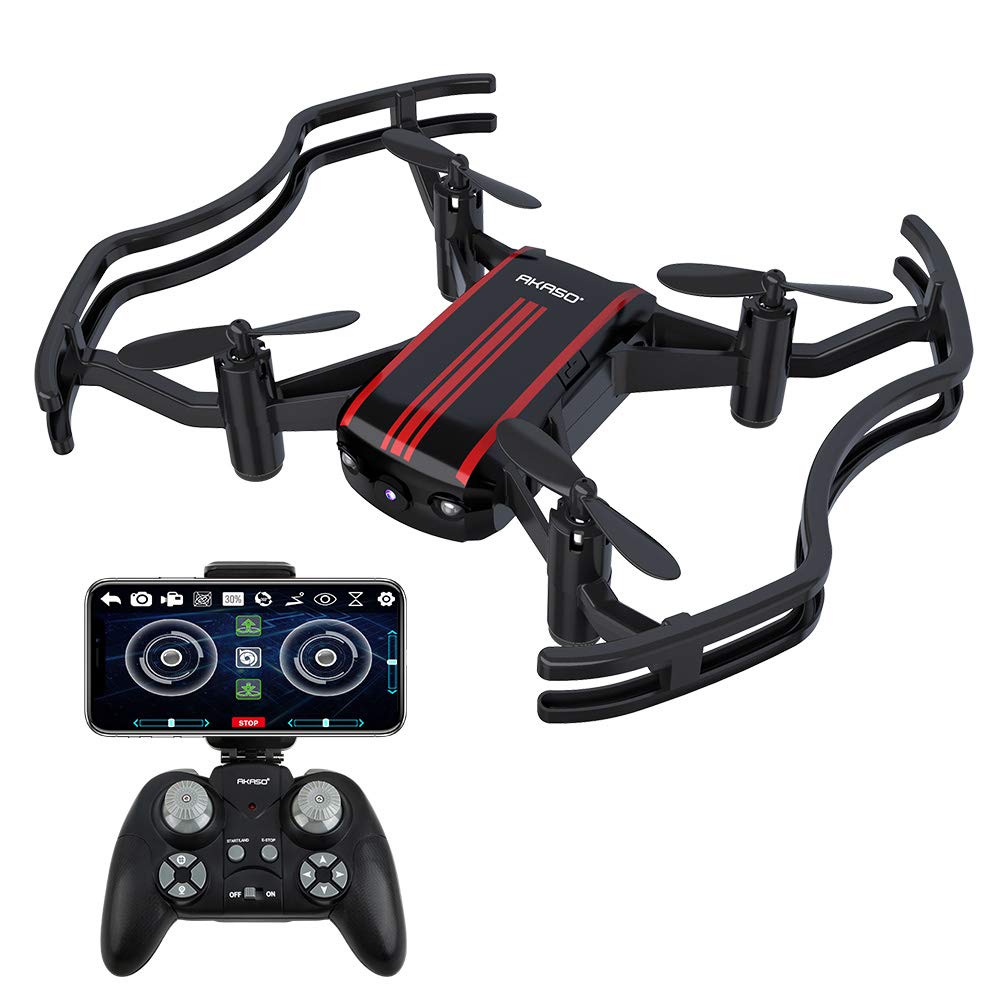 Drones with Camera - AKASO A21 Quadcopter Drone with 720P HD FPV WiFi RC Drone for Kids Beginners Adults - with One Key Take-Off/Landing, Optical Altitude Hold