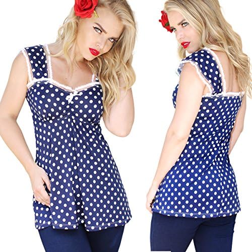 Demi Loon Pinup Babydoll Top | Flowy Empire Waist Tank Top Tunic Blouse| Vintage Retro Top