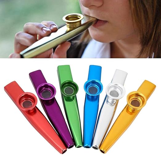Amazon カズー 楽器 6PCS 金属製カズー 習得簡単 ポータブル カラフル 交換用フィルム付き kazoo 伴奏用 ホイッスル