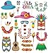 60pcs Luau Photo Booth Props - Hawaiian/Tropical/Tiki/Summer Pool Party Decorations Supplies (Assembly Needed)