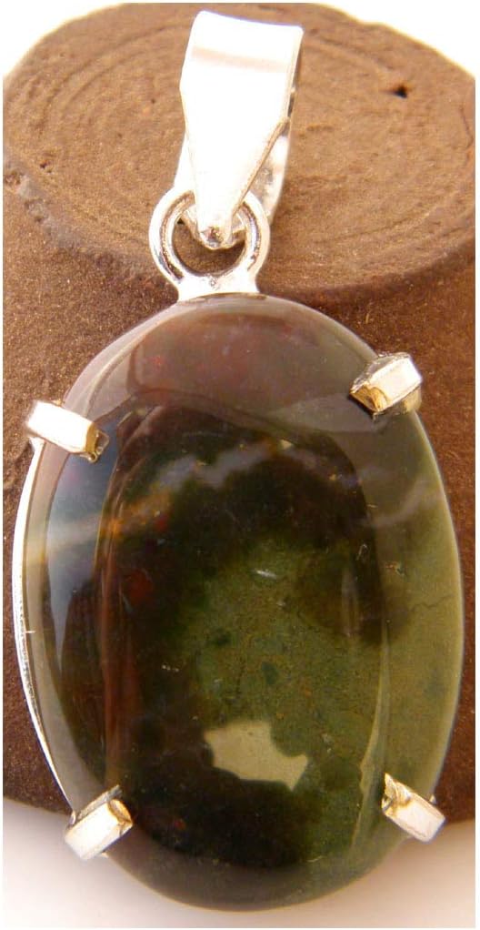 RASIYO Bloodstone Pendant, Silver Plated Designer Pendant, Handmade Pendant Jewelry, AH-11645