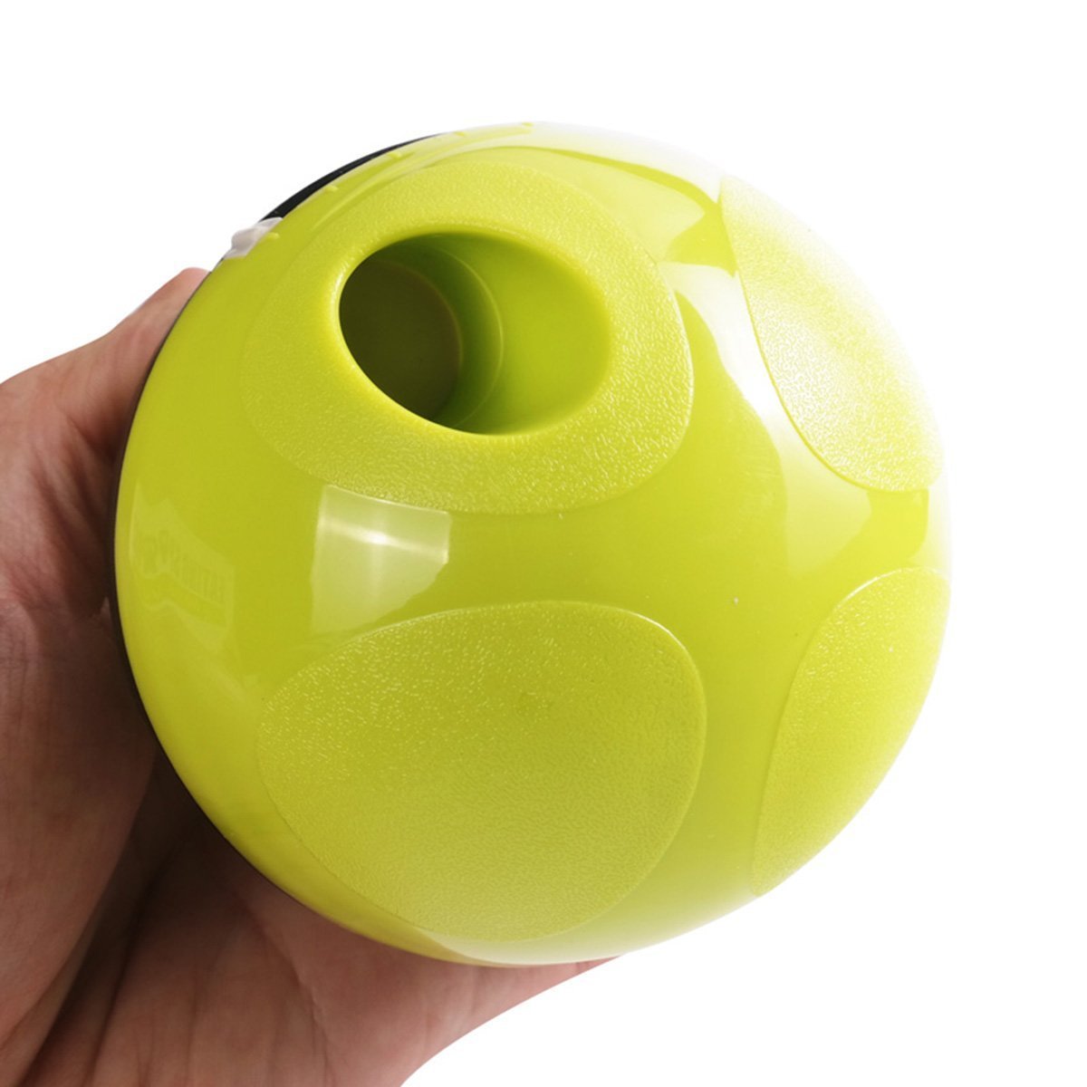 Petony Dog Food Treat Ball Toys with Holes Dispenser Cute Green IQ Puzzle Feeding Ball Toys Size: 4.7x3.9x3.9 inches