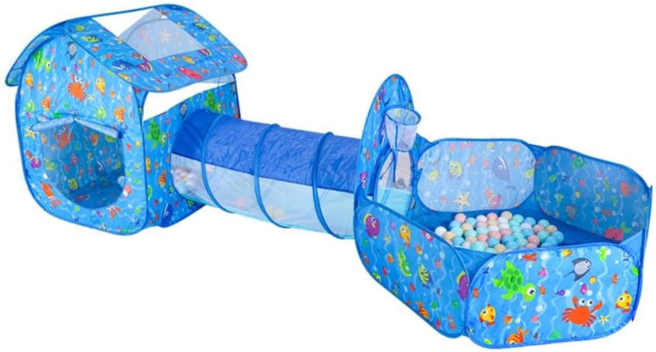Domybest 3pcs/Set Cartoon Ocean Tent Tunnel Toy Foldable Kids Outdoor Game House