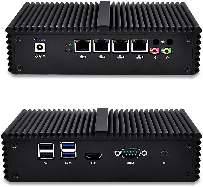Kettop Firewall Router Mi4500L Haswell I7-4500U, 8Gb Ddr3 Ram 256Gb Ssd, 4 LAN,1 Com,Fanless,OPNSense Linux Ubuntu