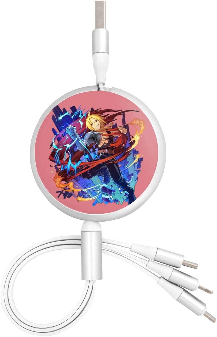 N C Fullmetal Alchemisti Sbrotherhood Anime Round Three In One Charging Cable Tpe Cable Pc Surface Aluminum Alloy Shell